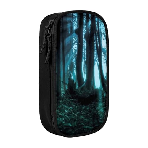 Evius Ghost Hid Behind The Trees Pencase Cute Pencil Cases Pencil Pouch with Zipper Compartments Aesthetic Pencil Bag Office Supplies Organizer (3 Colors Black/Blue/Pink) von Evius