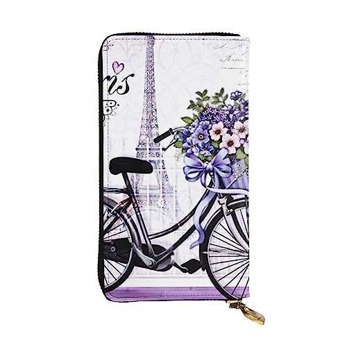 Evius Poppy Flower Wallet Mens Wallets Personalised Purse for Men Leather Billfold Mens Wallets with Coin Pocket Zip Moneybag for Men Ideal to Carry for Business and Traveling., Liebe auf dem Fahrrad, von Evius