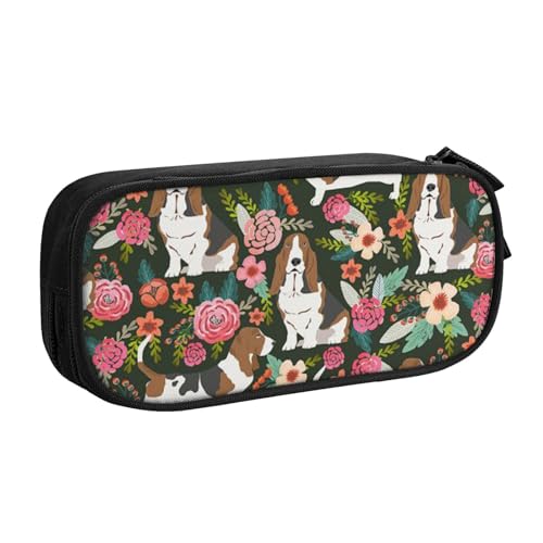 Evius Skulls Pencase Lustige Federmäppchen Federmäppchen mit Reißverschlussfächern Ästhetische Bleistifttasche Bürobedarf Organizer (3 Farben Schwarz/Blau/Rosa), hund, Einheitsgröße, Taschen-Organizer von Evius