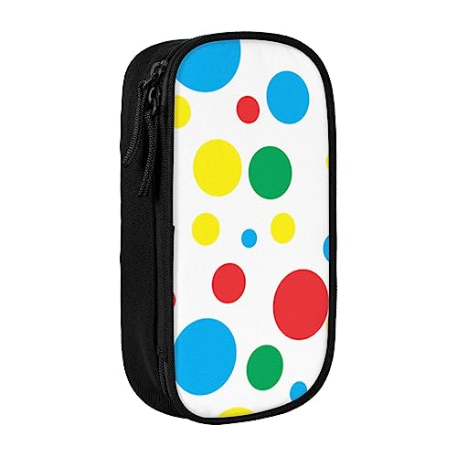 Evius Twister Polka Dots Federmäppchen Niedliche Federmäppchen Federmäppchen mit Reißverschlussfächern Ästhetische Bleistifttasche Bürobedarf Organizer (3 Farben Schwarz/Blau/Rosa), Twister Polka von Evius