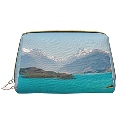 Galaxy System Kosmetiktasche aus Leder, niedliche Reise-Make-up-Tasche, Make-up-Tasche, tragbare Kosmetiktasche, Reise-Kosmetiktasche für Damen und Mädchen, Inseln und Berge, Einheitsgröße von Evius