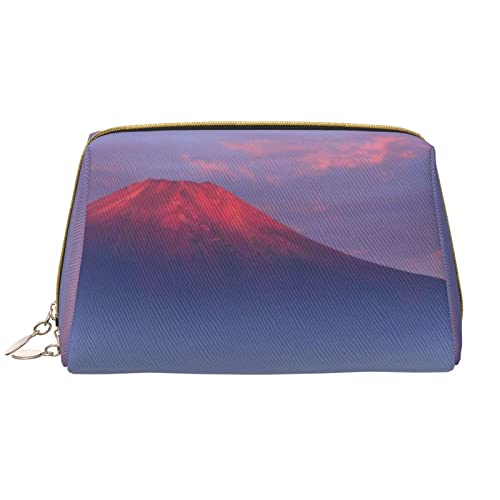 Kosmetiktasche aus Leder, Motiv: Weltraum, Galaxie, niedliche Reise-Make-up-Tasche, Make-up-Tasche, tragbare Kosmetiktasche, Reise-Kosmetiktasche für Damen und Mädchen, Sonnenblume Moutain, von Evius