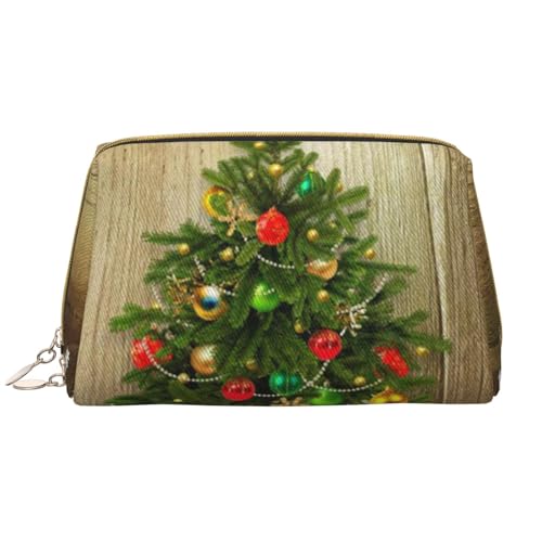 Kosmetiktasche aus Leder mit Elefantenmotiv, niedliche Reise-Make-up-Tasche, Make-up-Tasche, tragbare Kosmetiktasche, Reise-Kosmetiktasche für Damen und Mädchen, Weihnachtsbaumschmuck, Rot, von Evius