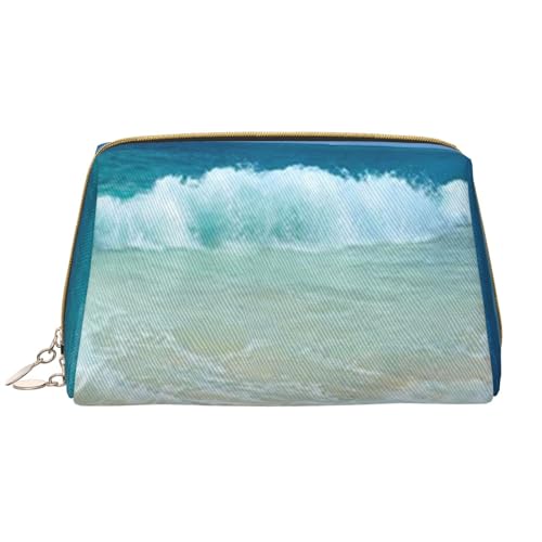 Marine Life Sea Deck Leder Kosmetiktasche Niedliche Reise Make-up Tasche Tragbare Kosmetiktasche Reise Kosmetiktasche für Damen und Mädchen, Strand, Einheitsgröße von Evius