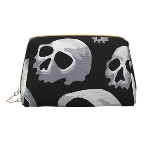 Niedliche Reise-Make-up-Tasche, Motiv: Vögel auf Ästen, kleine Make-up-Tasche, Kulturbeutel, tragbare Kosmetiktasche, Reise-Kosmetiktasche, Leder-Kosmetiktasche für Damen und Mädchen, totenkopf, von Evius