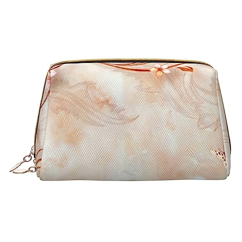 Niedliche Reise-Make-up-Tasche, kleine Make-up-Tasche, Kulturbeutel, tragbare Kosmetiktasche, Reise-Kosmetiktasche, Leder-Kosmetiktasche für Damen und Mädchen, blume, Einheitsgröße von Evius