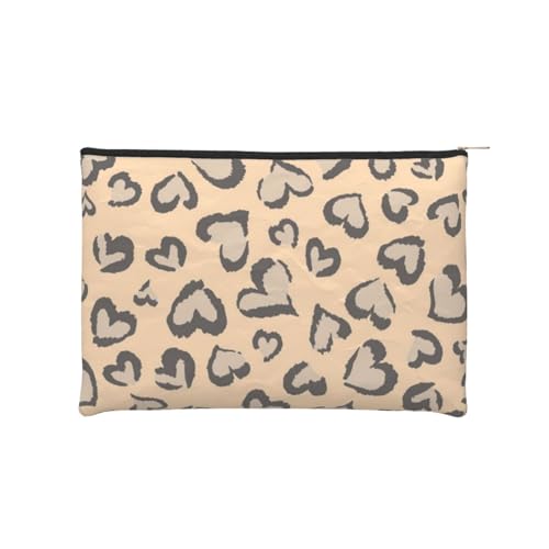 Reise-Make-up-Tasche mit Leoparden-Motiv, Kosmetiktasche für Damen, wasserdicht, tragbar, kleine Tasche mit offenem flachem Kulturbeutel, Kulturbeutel, Aufbewahrungstasche für Damen und Mädchen, von Evius