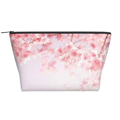 Tragbare Make-up-Aufbewahrungstasche, Motiv: Blumen, personalisierbar, für den täglichen Gebrauch, Reise-Make-up-Tasche mit Reißverschluss, niedliche Schreibwaren-Tasche, 15 cm x 7 cm x 12 cm, Pink von Evius