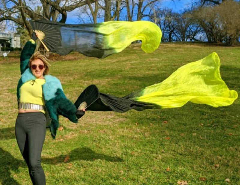 1 Paar Bauchtanz Kostüm 100% Seide Fächer Schleier | Etuifrei 1 Paar Bauchtanz Kostüm 100% Seide Fächer Schleier | Etuifrei von EvlinSilksUSA