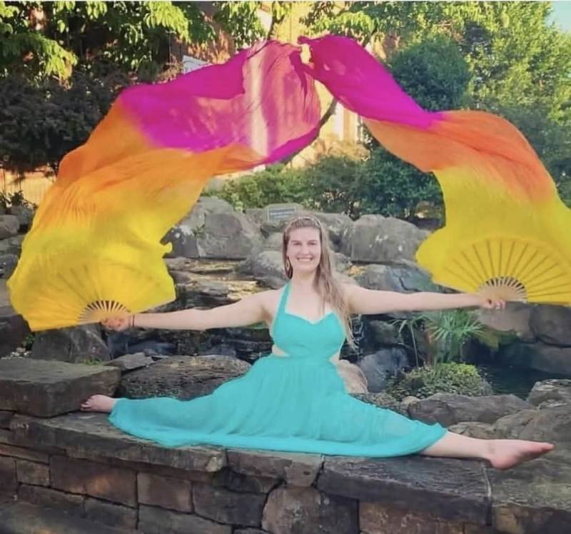 Ein Paar 100% Seide Bauchtanz-Fächerschleier Free Case Belly Dance Burlesque Flow Ein Paar 100% Seide Bauchtanz-Fächerschleier Free Case Belly Dance Burlesque Flow von EvlinSilksUSA