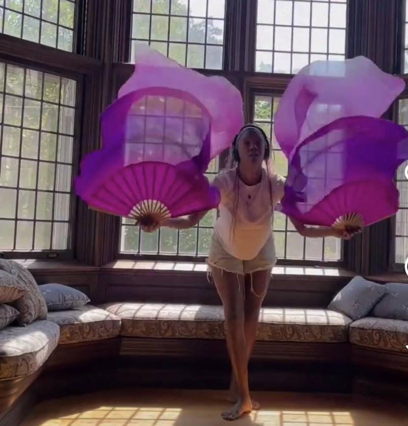 Paar 100% Seide Bauchtanz Fächer Schleier Free Case Paar 100% Seide Bauchtanz Fächer Schleier Free Case von EvlinSilksUSA