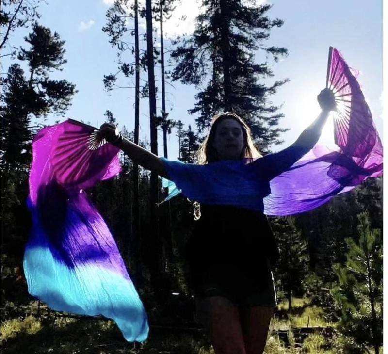 Paar 100% Seide Bauchtanz Fächer Schleier Uv-Reaktiv Free Case Paar 100% Seide Bauchtanz Fächer Schleier Uv-Reaktiv Free Case von EvlinSilksUSA