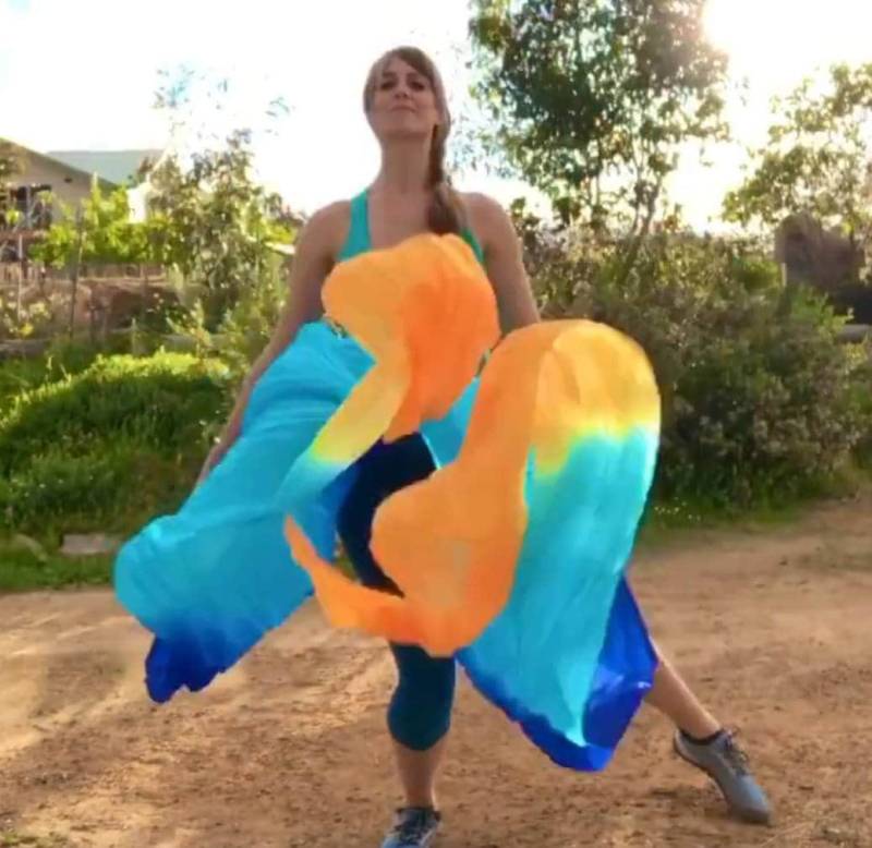 Paar Bauchtanz-Kostüm Seide Uv-Fächer-Schleier | Kostenloser Fall Paar Bauchtanz-Kostüm Seide Uv-Fächer-Schleier | Kostenloser Fall von EvlinSilksUSA