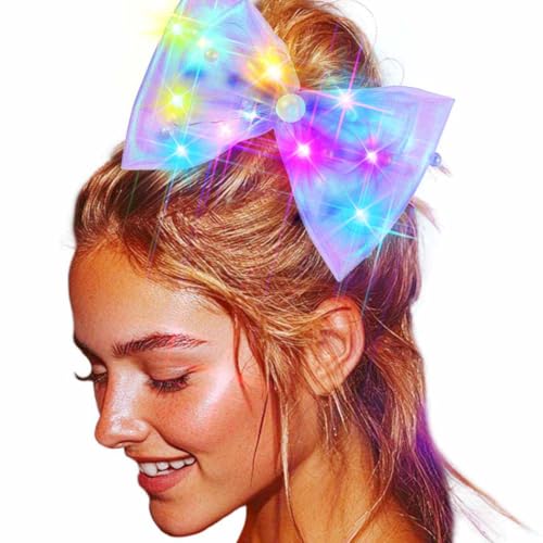Evlry LED Haarschleifen Clips Leuchtend Schmetterlings Stirnband Schleifen Haarschmuck für Frauen (Lila) von Evlry