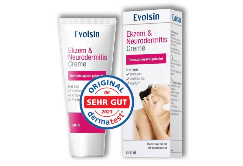 Evolsin Hautcreme Ekzem & Neurodermitis Creme - OHNE KORTISON, Zertifiziertes Medizinprodukt mit patentierte Wirkweise von Evolsin