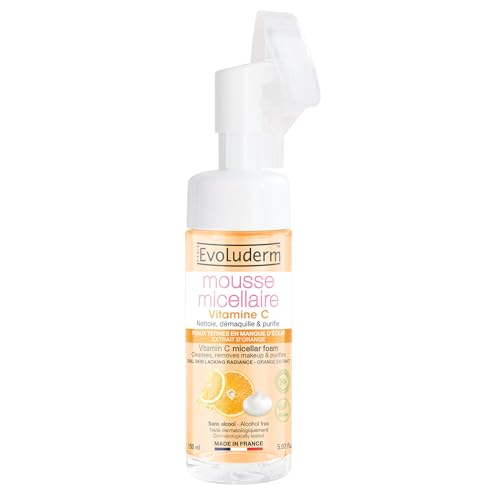 EVOLUDERM – Mizellenschaum Vitamin C – 96 % Inhaltsstoffe natürlichen Ursprungs – vegan – hergestellt in Frankreich von Evoluderm