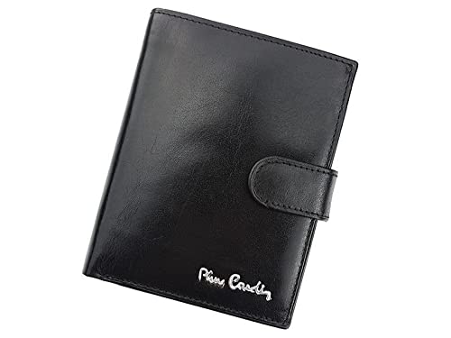 Pierre Cardin YS520.1 326A RFID, Herren Geldbörse, 2 Fächer, Münzfach, Fotofach, Verschluss mit Clip, Echtes Leder, Schwarz, 12,5 x 9,5 x 2,5 cm von Pierre Cardin