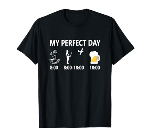 Modellflug T-Shirt mit Bier MY PERFECT DAY Modellbau T-Shirt T-Shirt von Evolution T-Shirts und Geschenkideen