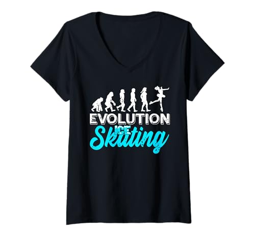 Damen Von Affen zu Kufen Die Gefrorene Gleitentwicklung T-Shirt mit V-Ausschnitt Damen Von Affen zu Kufen Die Gefrorene Gleitentwicklung T-Shirt mit V-Ausschnitt von Evolution endet mit eisiger Eleganz