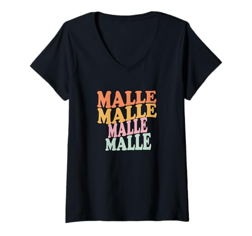 Damen Malle 2026 Evolution für Mallorca-Urlaub & Sauftour T-Shirt mit V-Ausschnitt Damen Malle 2026 Evolution für Mallorca-Urlaub & Sauftour T-Shirt mit V-Ausschnitt von Evolutionsstufe Malle Bier Alkohol Party