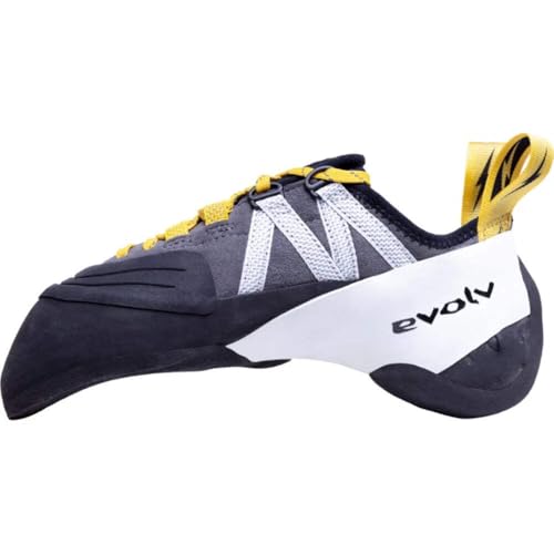 Evolv Shaman Lace Grau - Moderner aggressiver Kletterschuh, Größe EU 41.5 - Farbe Gold - Grey - White von Evolv