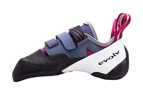 Evolv Shaman Lv Grau - Leistungsorientierter Veganer Kletterschuh, Größe EU 42 - Farbe Beet Red - Slate von Evolv