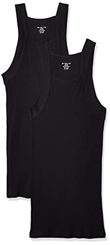 Evolve Herren Cotton Comfort Square Cut Tank Multi Pack Unterhemd, schwarz, Groß von Evolve