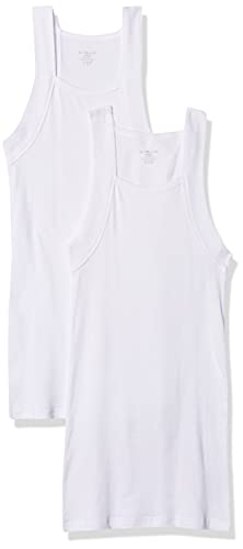 Evolve Herren Cotton Comfort Square Cut Tank Multi Pack Unterhemd, weiß, Groß von Evolve