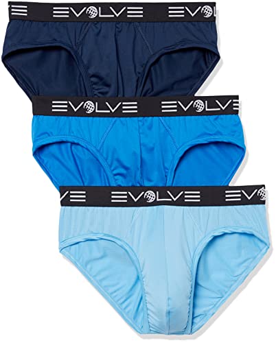 Evolve Herren Sport Mesh 3er-Pack No Show Slip, Varsity Navy/Power Blue/Alaskan Blue, Large von Evolve