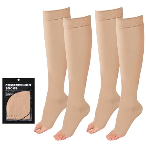 Evolyline 2 Paar Medizinische Kompressionsstrümpfe Damen & Herren 20-30 mmhg Klasse 2, Kompressionssocken ThrombosestrüMpfe Damen Flug, StüTzstrümpfe Damen Stützstrumpfhose füR Krampfader KnöChel von Evolyline