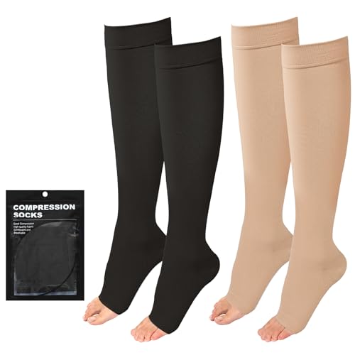 Evolyline 2 Paar Medizinische Kompressionsstrümpfe Damen & Herren 20-30 mmhg Klasse 2, Kompressionssocken ThrombosestrüMpfe Damen Flug, StüTzstrümpfe Damen Stützstrumpfhose füR Krampfader KnöChel Evolyline 2 Paar Medizinische Kompressionsstrümpfe Damen & Herren 20-30 mmhg Klasse 2, Kompressionssocken ThrombosestrüMpfe Damen Flug, StüTzstrümpfe Damen Stützstrumpfhose füR Krampfader KnöChel von Evolyline