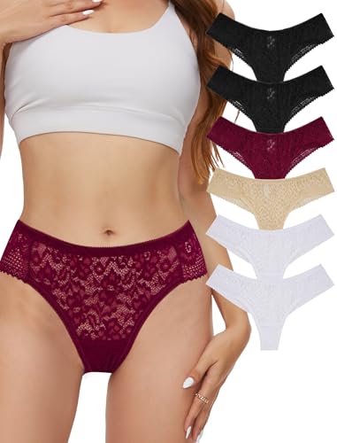 Evolyline Damen Tanga String Unterhosen - Spitze Baumwolle Unterwäsche Slips Panties für Frauen von Evolyline