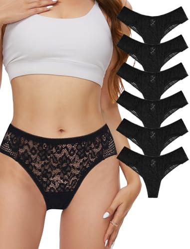 Evolyline Damen Tanga String Unterhosen - Spitze Baumwolle Unterwäsche Slips Panties für Frauen von Evolyline
