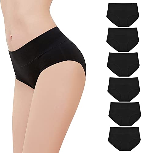 Evolyline 6er Pack Unterhosen Damen, Stretch Baumwolle Unterwäsche Mittelhoher Taille Slips, Atmungsaktiv Panties Weich Unterwäsche Frauen, Mehrpack Underpants von Evolyline