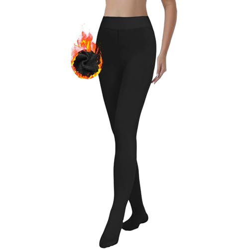 Evolyline Damen Strumpfhose Winter Thermo Strumpfhose Fleece Strumpfhosen Gefüttert Warm Blickdichte Winter Fleece Lined Tights Warme Winter Dicke Leggings für Damen von Evolyline