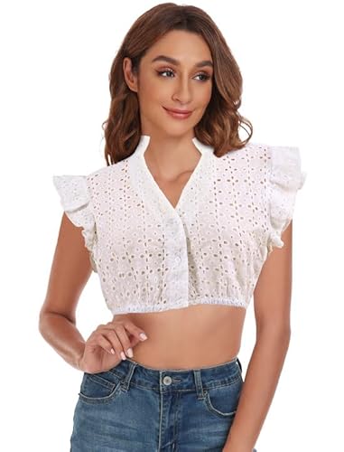 Evolyline Dirndl Bluse Damen v Ausschnitt Dirndlbluse Kurzarm Trachten Trachtenbluse weiß flügelärmel Hollow Out Dirndl Bluse Damen hochgeschlossen Dirndlbluse Damen Oktoberfest Kostüm Tracht Bluse Evolyline Dirndl Bluse Damen v Ausschnitt Dirndlbluse Kurzarm Trachten Trachtenbluse weiß flügelärmel Hollow Out Dirndl Bluse Damen hochgeschlossen Dirndlbluse Damen Oktoberfest Kostüm Tracht Bluse von Evolyline