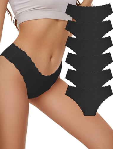 Evolyline Seamless Slips Damen Nahtlos Bikinis Unterhosen Stretch Sexy Hipster Unterwäsche Unsichtbar Weich No Show Unterhosen für Frauen Mehrpack von Evolyline