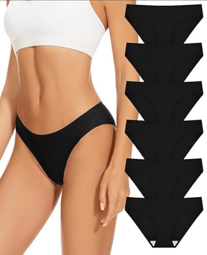 Evolyline Seamless Slips Damen Nahtlos Slips Stretch Hipster Weiche Stretch Unterwäsche Unsichtbare Unterhosen Brazilian Slips No Show Unsichtbar Unterwäsche Mehrpack von Evolyline