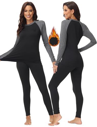 Evolyline Thermounterwäsche Damen Funktionsunterwäsche Damen Set Winter Skiunterwäsche Atmungsaktiv Thermounterwäsche Set Warme Thermo Unterwäsche Thermo Base Layer Für Alltag Running Skifahren von Evolyline