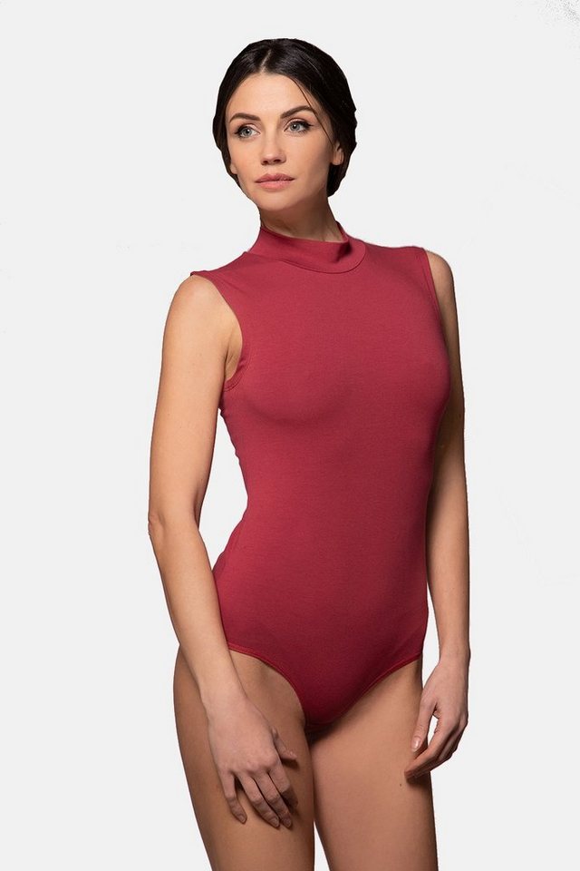 Evoni Body Damen Bodysuit ärmellos Baumwolle Halbkragen von Evoni