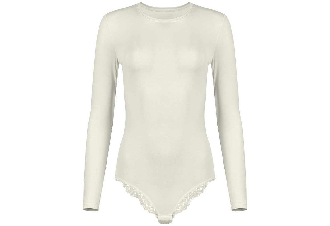 Evoni Body Damen Langarmbody mit Brazilian Slip aus Spitze Micromodal von Evoni