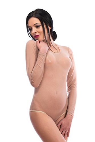 Evoni Damen Body Stringbody transparent Haut XXL von Evoni