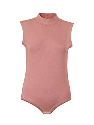 Evoni Damen Body ärmellos mit Halbkragen M Rose von Evoni