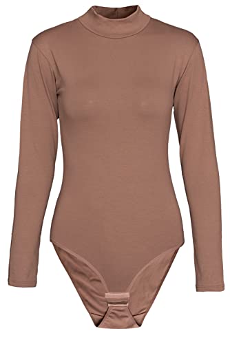 Evoni Damen Body langarm I blickdichter Bodysuit mit Halbkragen für Frauen I Langarmbody aus Baumwolle I Women Body Shaper I Jumpsuit L Braun Evoni Damen Body langarm I blickdichter Bodysuit mit Halbkragen für Frauen I Langarmbody aus Baumwolle I Women Body Shaper I Jumpsuit L Braun von Evoni