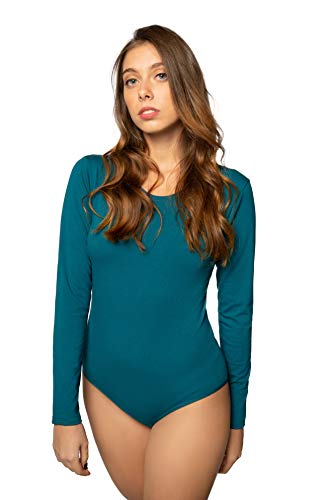 Evoni Damen Body langarm I blickdichter Bodysuit mit Rundhals für Frauen I Langarmbody in verschiedenen Farben I Body Shaper aus Baumwolle I Jumpsuit M Petrol Evoni Damen Body langarm I blickdichter Bodysuit mit Rundhals für Frauen I Langarmbody in verschiedenen Farben I Body Shaper aus Baumwolle I Jumpsuit M Petrol von Evoni