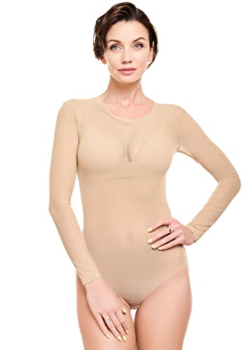 Evoni Damen Body transparent M beige von Evoni