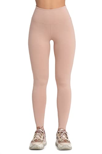 Evoni Damen Leggings aus Baumwolle (as3, Numeric, Numeric_38, Regular, Regular, Hellbraun) von Evoni