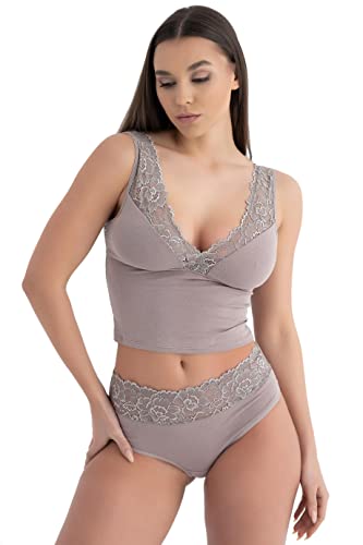 Evoni Damen Sexy Desouses Set Cappuccino L von Evoni