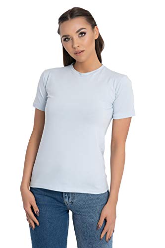 Evoni Damen T-Shirt Kurzarm hellblau XXL von Evoni