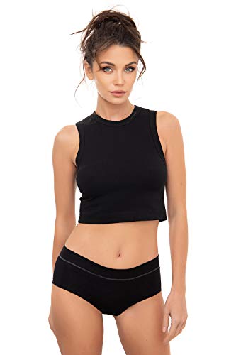 Evoni Damen Thirt Top bauchfrei schwarz XS von Evoni